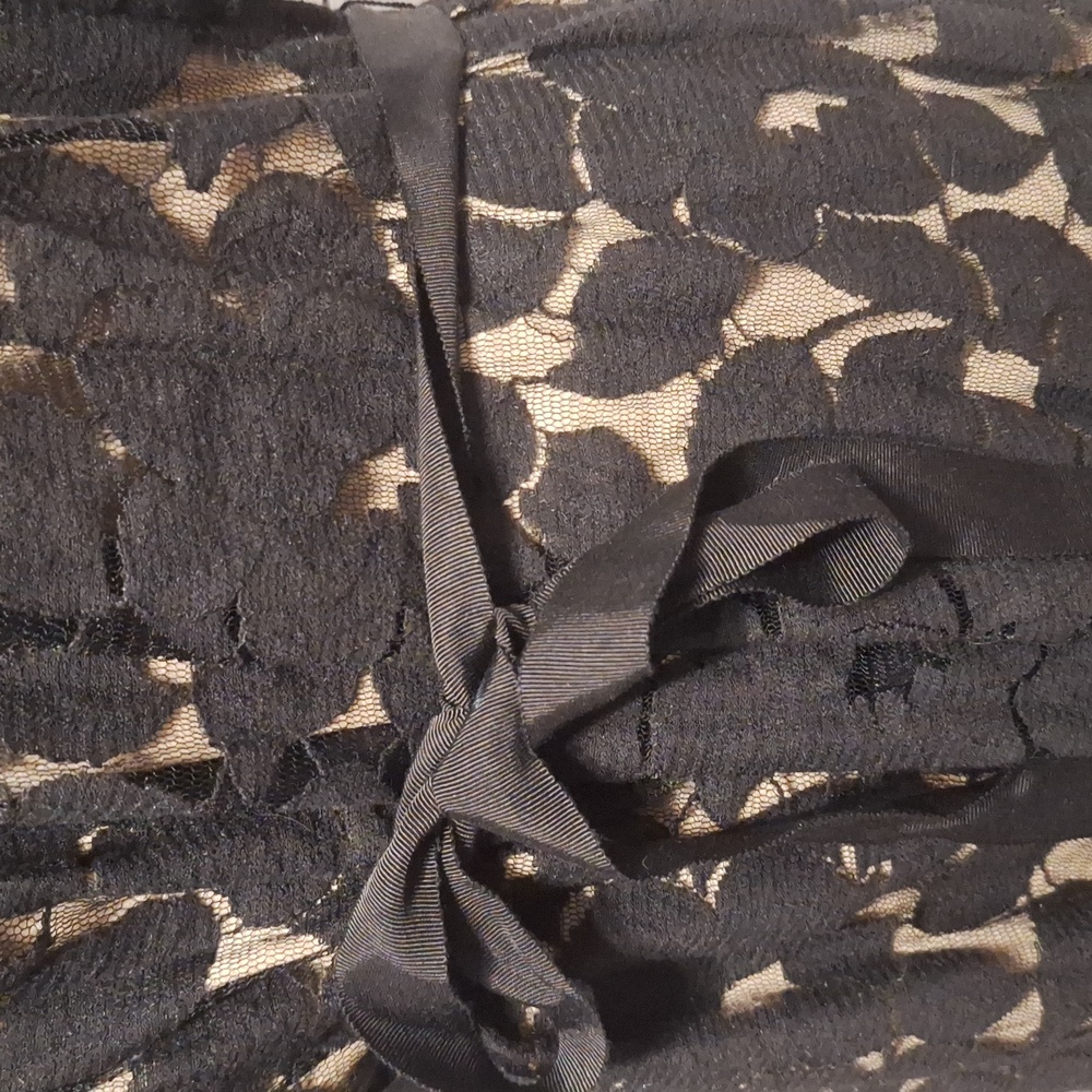 #1011 Karen kane black lace swing dress with ribbon belt sz.XL - Picture 5 of 11
